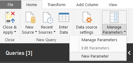 Parameter for dataflows: create new parameter