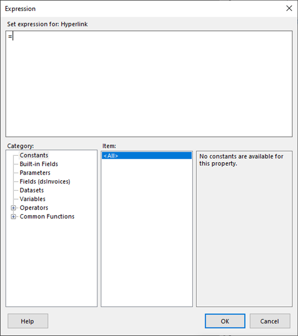 Setting up the URL Action in SSRS/Paginated Report Builder